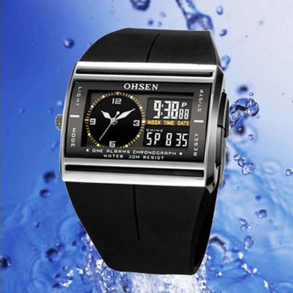 ohsen digital quartz mens sport watch wristwatch dual time display 30m waterproof rubber band white lcd male clock, Slivery;brown
ohsen digital quartz mens sport watch wristwatch dual time display 30m waterproof rubber band white lcd male clock, Slivery;brown
