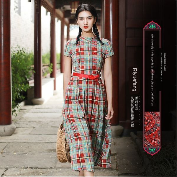 2020 new women's plaid waist slimming large size dress belt plaid dress, Black;gray
2020 new women's plaid waist slimming large size dress belt plaid dress, Black;gray