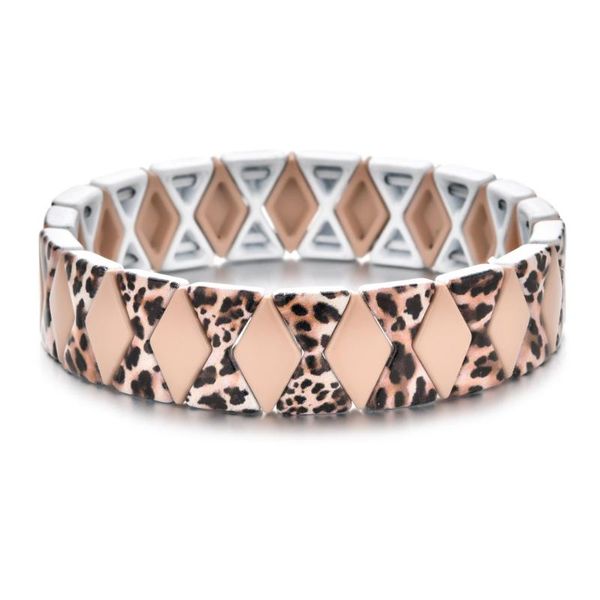diy fantasy leopard print beads bracelet wrist cuff jewelry handmade stackable bracelet for sister women gift, Golden;silver