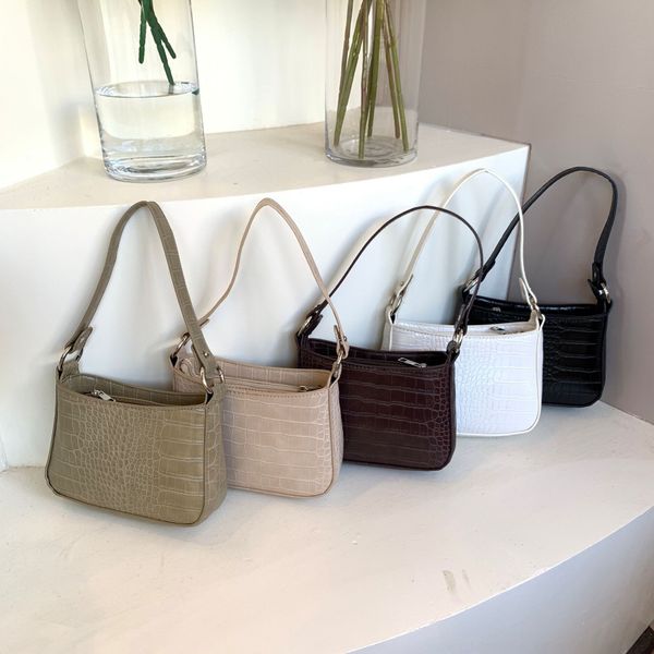 women's magic shoulder new 2020 messenger shoulder korean magic stick bag simple fashion crocodile temperament armpit bag, White
women's magic shoulder new 2020 messenger shoulder korean magic stick bag simple fashion crocodile temperament armpit bag, White