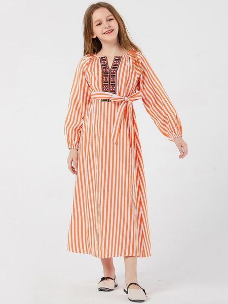 muslim girls dress striped embroidery lace-up moroccan dresses children kids kimono islamic a-line vestido kaftan abaya elbise, Red
muslim girls dress striped embroidery lace-up moroccan dresses children kids kimono islamic a-line vestido kaftan abaya elbise, Red