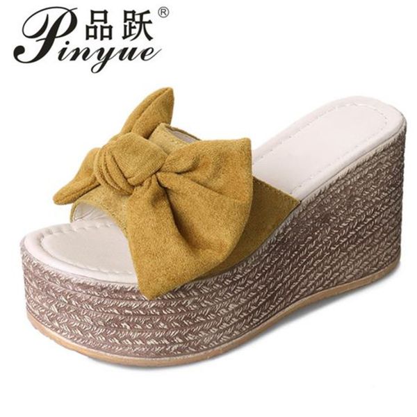 summer women wedge slippers platform appliques butterfly-knot beach antiskid female sandals clog shoes slides women, Black
summer women wedge slippers platform appliques butterfly-knot beach antiskid female sandals clog shoes slides women, Black