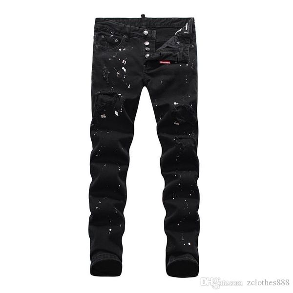 2020 mens designer jeans hight street ripped painted jeans pants with streetwear distressed denim trousers luxury fashion skinny jeans, Blue
2020 mens designer jeans hight street ripped painted jeans pants with streetwear distressed denim trousers luxury fashion skinny jeans, Blue