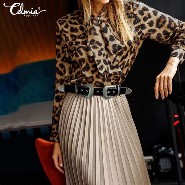 celmia 2020 fashion leopard print women long sleeve blouse casual loose bow tie tunic shirts ladies elegant work blusas 5xl, White
celmia 2020 fashion leopard print women long sleeve blouse casual loose bow tie tunic shirts ladies elegant work blusas 5xl, White