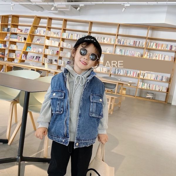 cong xiaomei 2019 winter warm new children's denim boys and girls korean style lamb fur vest warm vest, Camo 
cong xiaomei 2019 winter warm new children's denim boys and girls korean style lamb fur vest warm vest, Camo