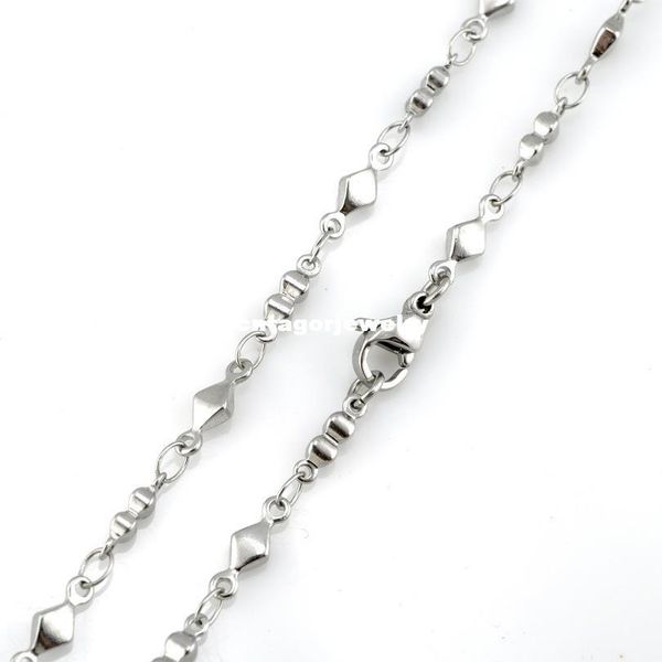 3mm width 316l stainless steel handmade men's women`s gourd diamond shape bar linked chain necklace (16"-22" inches, Silver
3mm width 316l stainless steel handmade men's women`s gourd diamond shape bar linked chain necklace (16"-22" inches, Silver