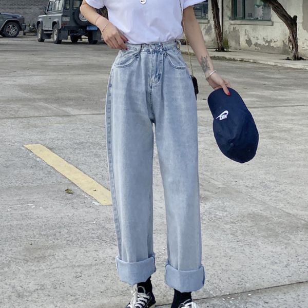 2020 new fashion female korean denim pants for woman high waist pocket all-match loose straight wide leg jeans long trousers, Black;white
2020 new fashion female korean denim pants for woman high waist pocket all-match loose straight wide leg jeans long trousers, Black;white