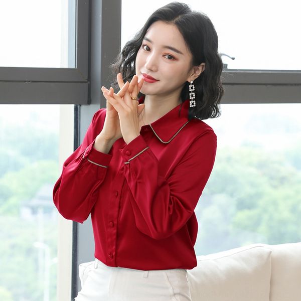 2020 autumn new silk women's design niche fashion silk shirt western style women's long sleeve shirt, White
2020 autumn new silk women's design niche fashion silk shirt western style women's long sleeve shirt, White