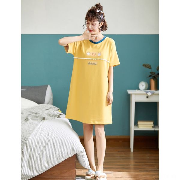 new cotton women's short-sleeved comfortable nightdress korean style home clothes home pajamas pajamas fashion simple casual thin, Blue;red
new cotton women's short-sleeved comfortable nightdress korean style home clothes home pajamas pajamas fashion simple casual thin, Blue;red