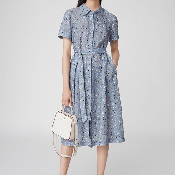 2020 new vintage print womens midi dress short sleeve turn-down collar slim female casual dresses with sashes, Black;gray
2020 new vintage print womens midi dress short sleeve turn-down collar slim female casual dresses with sashes, Black;gray
