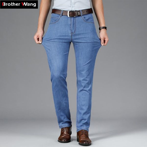 classic style summer men ultra-thin jeans business casual light blue stretch cotton jeans male brand trousers
classic style summer men ultra-thin jeans business casual light blue stretch cotton jeans male brand trousers