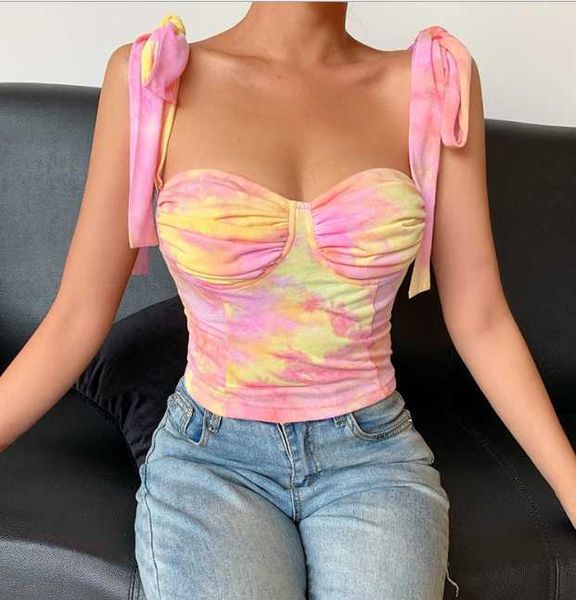 summer feminine tie-dye print tube knotted sling color fashion sling yoga top, White;red
summer feminine tie-dye print tube knotted sling color fashion sling yoga top, White;red