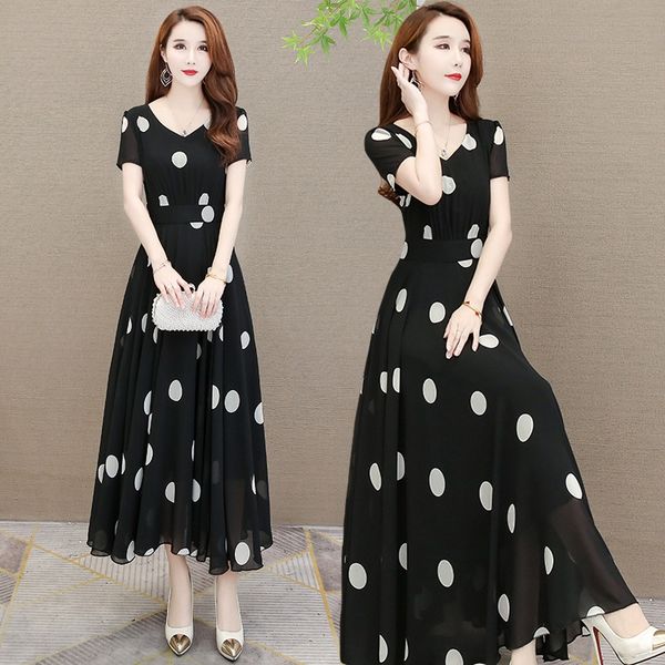 лето талии похудение темперамент модные женские платья светская темперамент полька шифон корейский стиль возрастное сокращение платье, Black;gray
лето талии похудение темперамент модные женские платья светская темперамент полька шифон корейский стиль возрастное сокращение платье, Black;gray