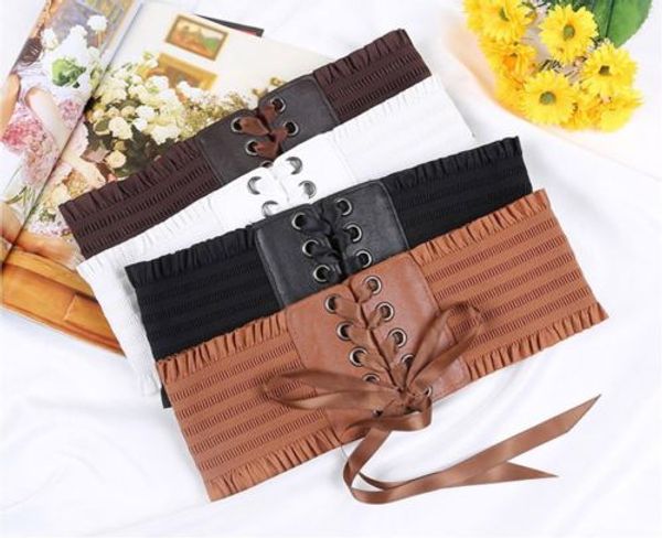 women ladies soft pu leather wrap around tie corset cinch waist wide dress belt cummerbunds, Black;brown
women ladies soft pu leather wrap around tie corset cinch waist wide dress belt cummerbunds, Black;brown