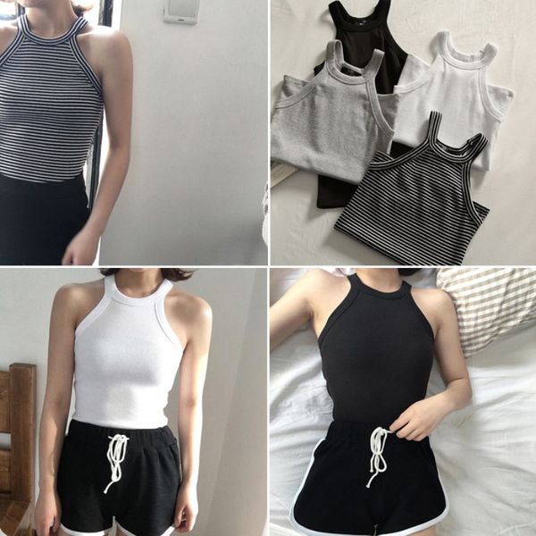 blackday basic solid t shirts women slim halter neck off-shoulder camisole tees summer female tanks sleeveless, White
blackday basic solid t shirts women slim halter neck off-shoulder camisole tees summer female tanks sleeveless, White