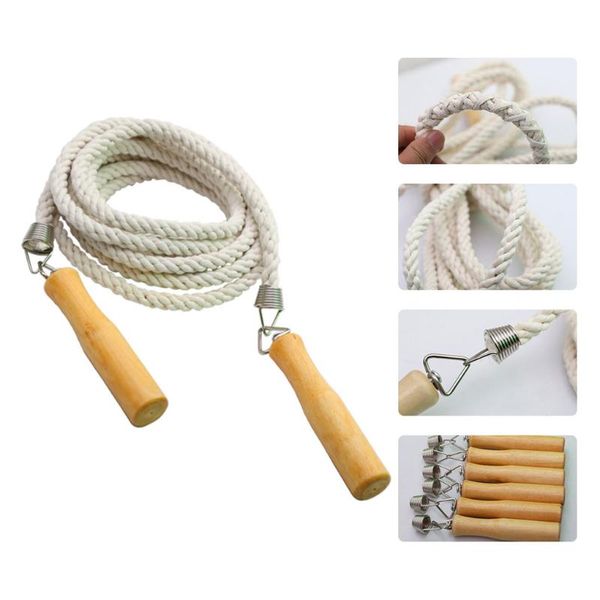 cotton skipping rope wooden handle durable jumping cord long multiplayer fitness rope 5/7/10m 
cotton skipping rope wooden handle durable jumping cord long multiplayer fitness rope 5/7/10m