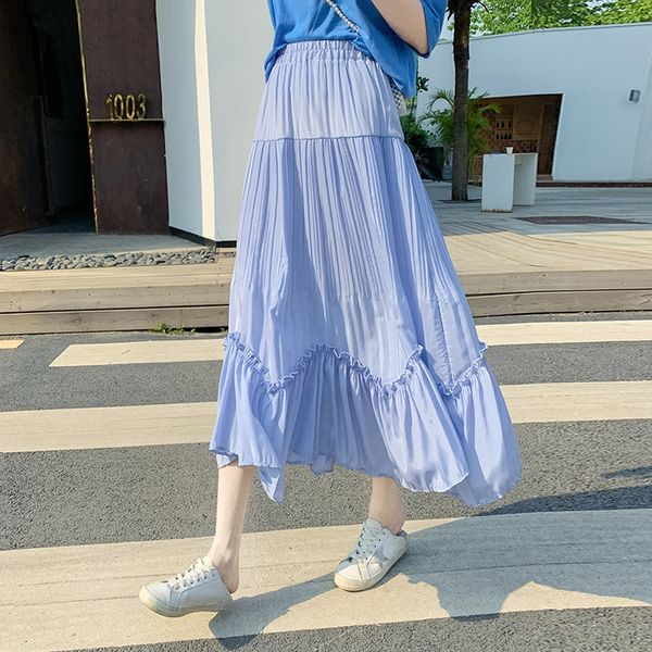 hong kong style for women 2020 new korean style mid-length cake long long skirt skirt summer fairy pleated ins super hot, Black
hong kong style for women 2020 new korean style mid-length cake long long skirt skirt summer fairy pleated ins super hot, Black