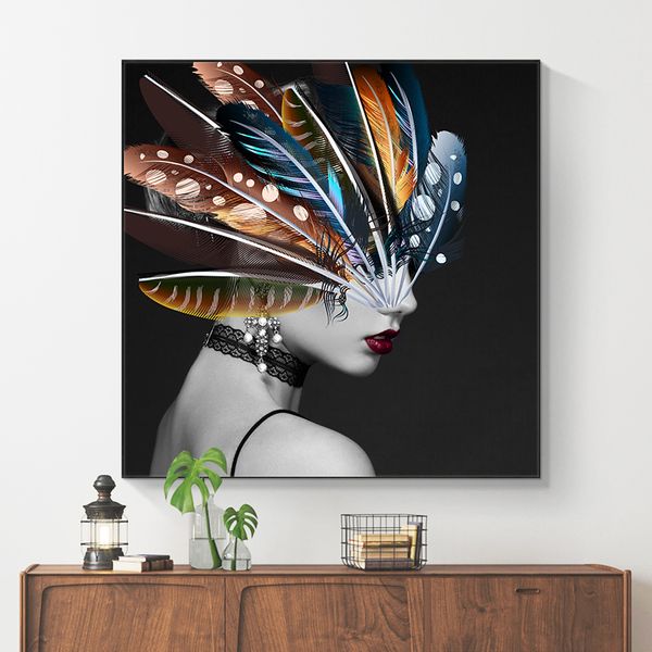 portrait art canvas paintings on the wall posters and prints girl with feather wall art for living room home decor (no frame
portrait art canvas paintings on the wall posters and prints girl with feather wall art for living room home decor (no frame