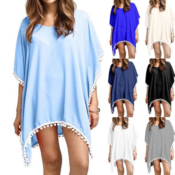 women's swimwear 2021 summer women swimsuit bikini cover up beach ups chiffon tassels dress bathing suit tunic kaft, White;black
women's swimwear 2021 summer women swimsuit bikini cover up beach ups chiffon tassels dress bathing suit tunic kaft, White;black