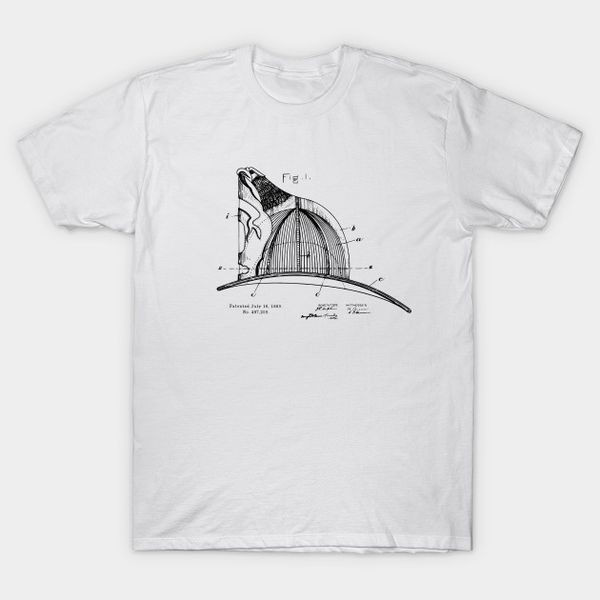 men t-shirt firefighting gift fireman's helmet patent tshirt women t shirt, White;black
men t-shirt firefighting gift fireman's helmet patent tshirt women t shirt, White;black