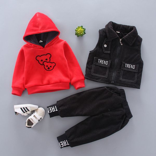 children clothing set winter korean baby infant children vest hoodie pants 3pcs letters casual fashion toddler boys clothes, White
children clothing set winter korean baby infant children vest hoodie pants 3pcs letters casual fashion toddler boys clothes, White