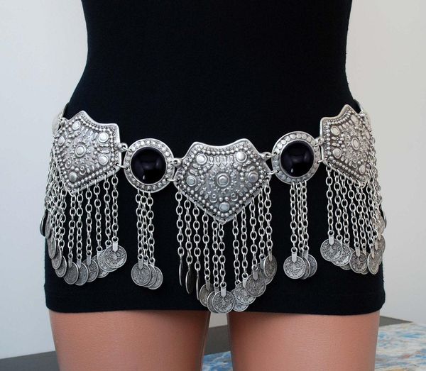 vintage antique silver inlay turquoises beads coin tassel pendant waist belly dance body chain women jewelry t200508
vintage antique silver inlay turquoises beads coin tassel pendant waist belly dance body chain women jewelry t200508