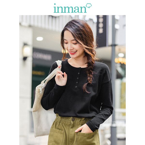 inman round collar off shoulder inside knit wear all match women pullover sweater, White;black
inman round collar off shoulder inside knit wear all match women pullover sweater, White;black