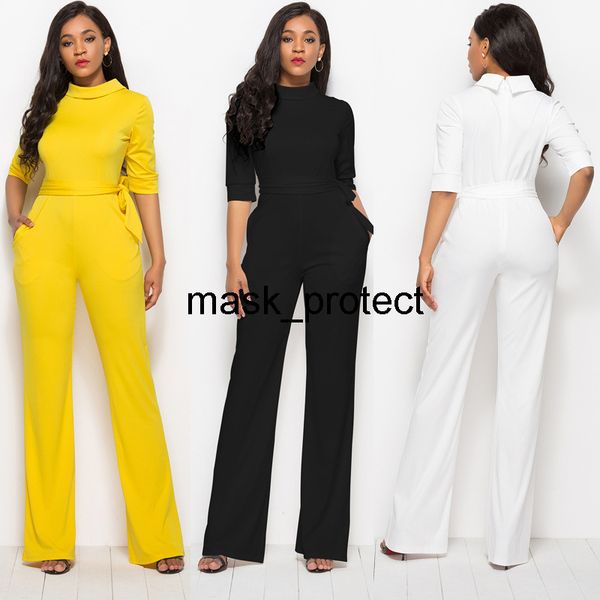 classic women's solid color half sleeve stand collar conjoined wide leg pants, Black;white
classic women's solid color half sleeve stand collar conjoined wide leg pants, Black;white