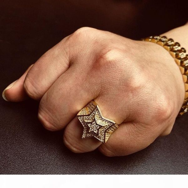 hip hop mens gold ring jewelry five-pointed star cubic zircon gold rings for men, Silver
hip hop mens gold ring jewelry five-pointed star cubic zircon gold rings for men, Silver