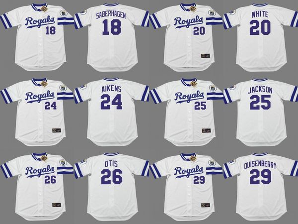 kansas city 18 bret saberhagen 20 frank white 24 willie aikens 25 danny jackson 26 amos otis 29 dan quisenberry baseball jersey, Black
kansas city 18 bret saberhagen 20 frank white 24 willie aikens 25 danny jackson 26 amos otis 29 dan quisenberry baseball jersey, Black