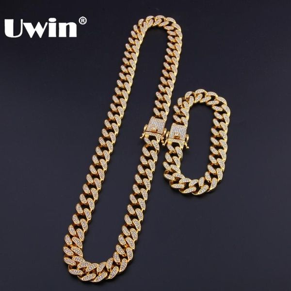 uwin 13mm/20mm miami cuban link chain necklace & bracelet full iced out rhinestones bling bling hiphop jewelry for men, Silver
uwin 13mm/20mm miami cuban link chain necklace & bracelet full iced out rhinestones bling bling hiphop jewelry for men, Silver