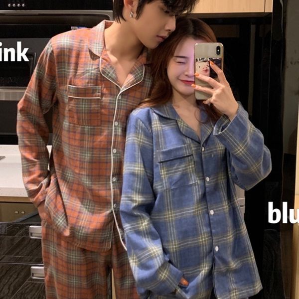 2020 spring newkorean style couple style brushed plaid comfor pajamas table long sleeve pajamas home suit for women, Blue;red
2020 spring newkorean style couple style brushed plaid comfor pajamas table long sleeve pajamas home suit for women, Blue;red