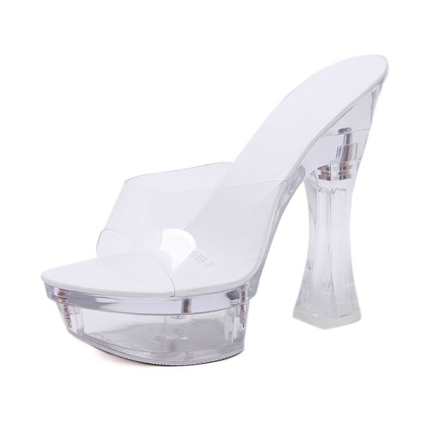 sandals women shoes transparent thick bottom high heels 14.5cm large size 34-43 slippers summer crystal, Black
sandals women shoes transparent thick bottom high heels 14.5cm large size 34-43 slippers summer crystal, Black