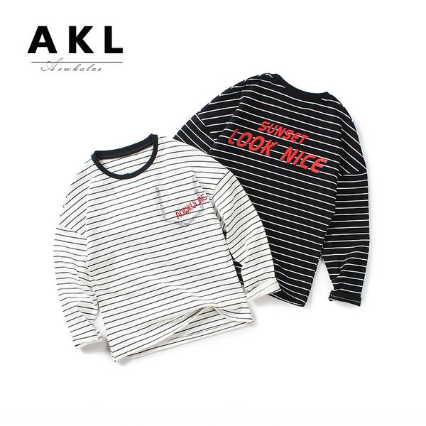 jrisx 2020 spring new korean style boys' long-sleeved base shirt middle and t-shirt coat large children's knitted striped round ne, Blue
jrisx 2020 spring new korean style boys' long-sleeved base shirt middle and t-shirt coat large children's knitted striped round ne, Blue