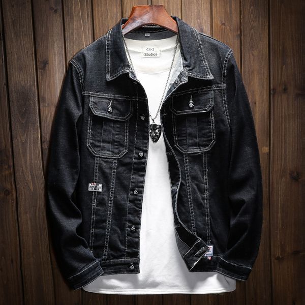 2020 autumn men's black stretch denim men's primary jacket color denim jacket, Black;brown
2020 autumn men's black stretch denim men's primary jacket color denim jacket, Black;brown