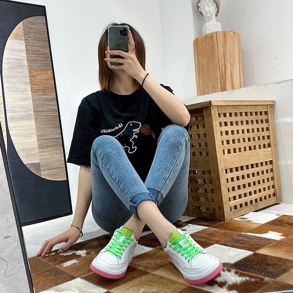 2020 new summer fashion explosion lace-up color matching breathable leisure wild sports casual board shoes, Black
2020 new summer fashion explosion lace-up color matching breathable leisure wild sports casual board shoes, Black