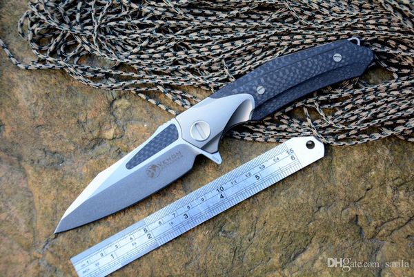 

Kevin John VENOM knife ATTACKER M390 blade Knife Titanium Carbon fiber handle Hunting Survival Outdoor Knives Tools