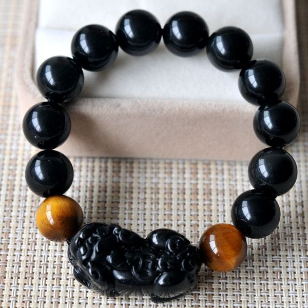 dropshipping black natural obsidian stone bracelet tiger eyes round bead with piu xiu women men wrist bracelet fashion jewelry
dropshipping black natural obsidian stone bracelet tiger eyes round bead with piu xiu women men wrist bracelet fashion jewelry