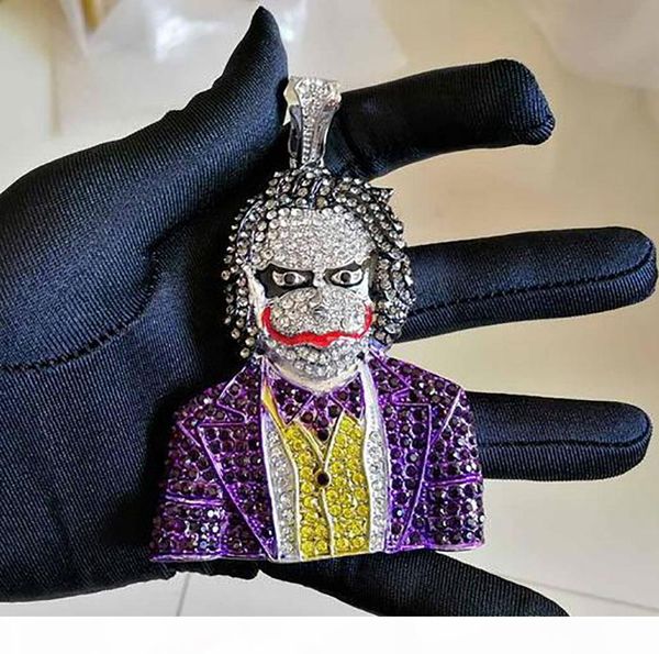 fashion iced out large cartoon clown cosplay pendant necklace mens hip hop necklace jewelry 76cm gold cuban chain for men women, Silver
fashion iced out large cartoon clown cosplay pendant necklace mens hip hop necklace jewelry 76cm gold cuban chain for men women, Silver