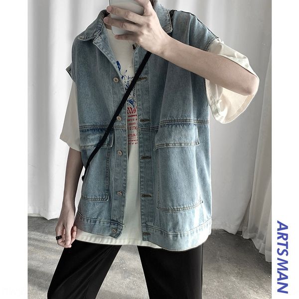 men's coat new korean style trendy sleeveless denim autumn youth loose all-match jacket jacket autumn clothes, Black;brown
men's coat new korean style trendy sleeveless denim autumn youth loose all-match jacket jacket autumn clothes, Black;brown