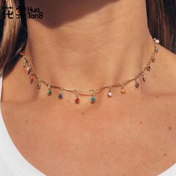 huatang crystal rhinestone clavicle choker necklace women trendy colorful round beads gold chain jewelry on the neck b31203, Silver
huatang crystal rhinestone clavicle choker necklace women trendy colorful round beads gold chain jewelry on the neck b31203, Silver