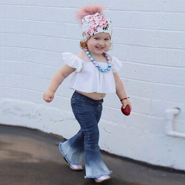 girls casual children's suit one-shoulder lotus leaf short-sleeved denim trumpet pants two-piece casual children's wear
girls casual children's suit one-shoulder lotus leaf short-sleeved denim trumpet pants two-piece casual children's wear