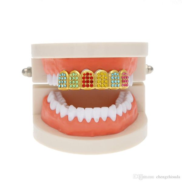 hip hop 18k gold plated colorful crystal teeth grillz grill for halloween christmas party vampire teeth for men, Black
hip hop 18k gold plated colorful crystal teeth grillz grill for halloween christmas party vampire teeth for men, Black