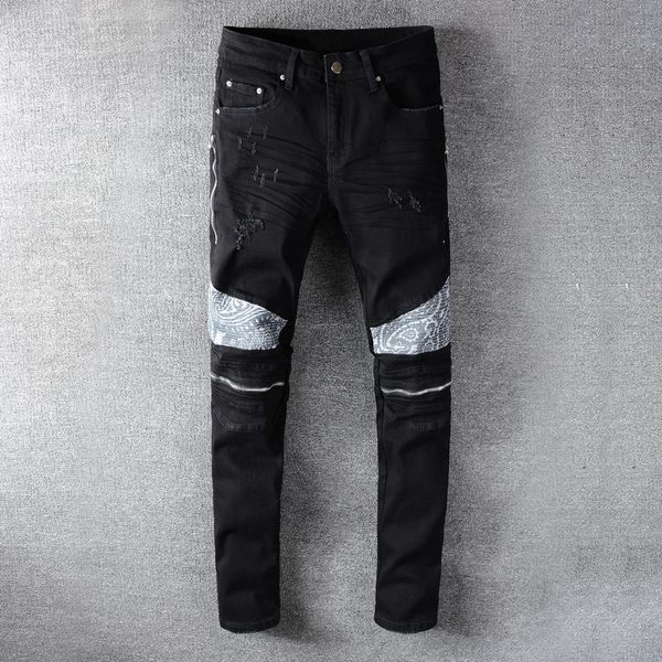 fashion streetwear men jeans black color spliced designer ripped jeans men hip hop pants patchwork biker homme, Blue
fashion streetwear men jeans black color spliced designer ripped jeans men hip hop pants patchwork biker homme, Blue