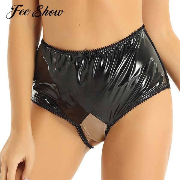 women's panties women lingerie latex wet look patent leather crotchless sissy sheer mesh splice open crotch briefs underwear, Black;pink
women's panties women lingerie latex wet look patent leather crotchless sissy sheer mesh splice open crotch briefs underwear, Black;pink