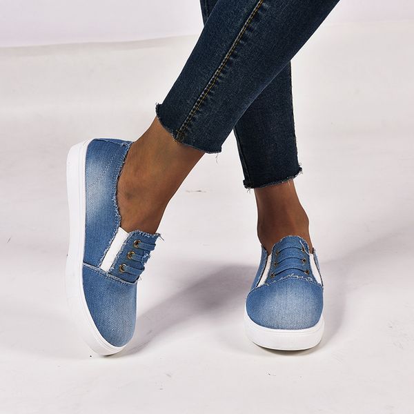 women's vulcanized shoes denim flat canvas shoes casual sneakers loafers footwear women chaussure femme, Black
women's vulcanized shoes denim flat canvas shoes casual sneakers loafers footwear women chaussure femme, Black