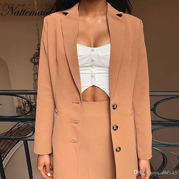 nattemaid 2019 new button fashion ladies loose long jacket women khaki underwear coat women blazer office casual jacket, White;black
nattemaid 2019 new button fashion ladies loose long jacket women khaki underwear coat women blazer office casual jacket, White;black