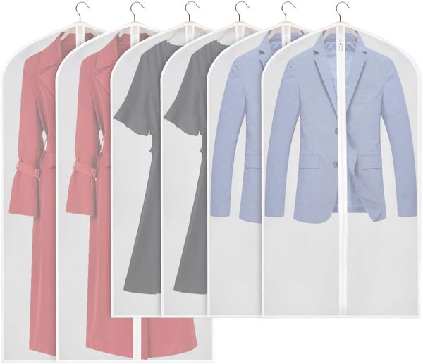 clothing bag 43/50 inch suit bag for storage and travel, tooth decay, foldable washable suit cover, for dress, suit, coat, set of 6
clothing bag 43/50 inch suit bag for storage and travel, tooth decay, foldable washable suit cover, for dress, suit, coat, set of 6