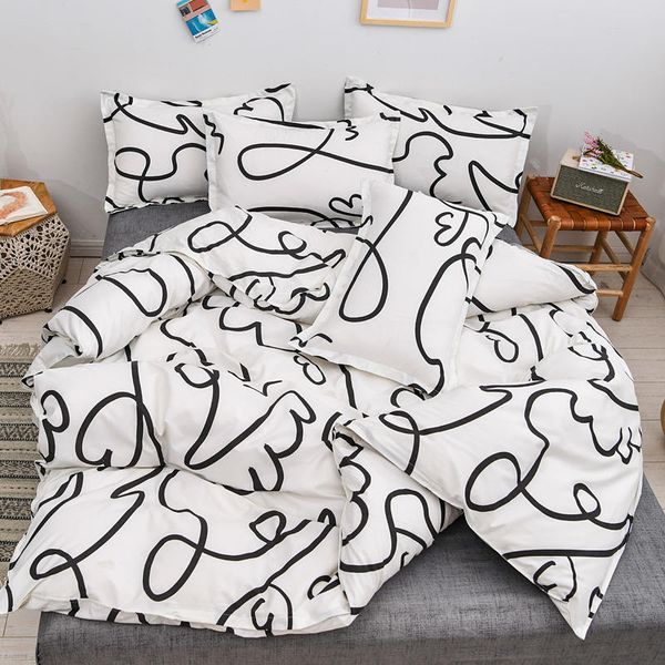bedding sets black and white bed linens abstract bedclothes size housse de couette double set king cover
bedding sets black and white bed linens abstract bedclothes size housse de couette double set king cover