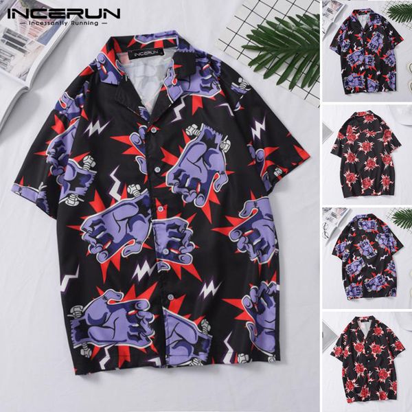 mens fashion short sleeve prtined shirts hip hop hawaiian vocation male summer printed lapel comfy streetwear, White;black
mens fashion short sleeve prtined shirts hip hop hawaiian vocation male summer printed lapel comfy streetwear, White;black